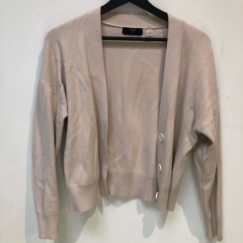 Tahari Tan Cardigan Sweater